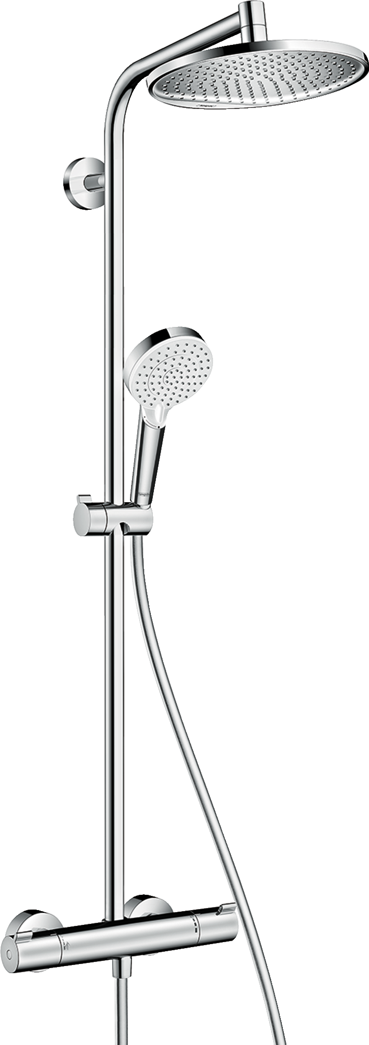 Душевые системы hansgrohe crometta. Душевая стойка Hansgrohe Croma 220 Showerpipe 27223000 хром.