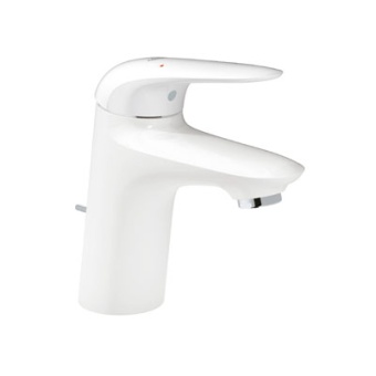 Смеситель для раковины GROHE Eurostyle со сливным гарнитуром, S-Size, белый 23709LS3
