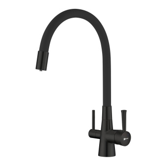 Смеситель для кухни Lemark "Comfort" LM3075BL с подключением к фильтру, чёрный