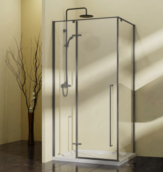 Душевой уголок Slim-N VSR-5SN9010CLGM, 1000*900, вороненая сталь, стекло прозрачное