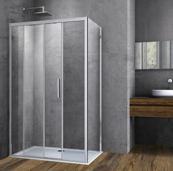Душевой уголок Soft VSR-3SO8010CL, 1000*800, хром, стекло прозрачное