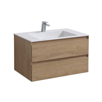 База под раковину Luka 800 подвесная, 2 выкатных ящика soft-close, N.Oak
