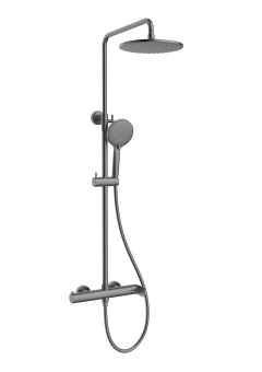 Душевая система Vincea Rondo VSFS-1R0GM без излива, вороненая сталь