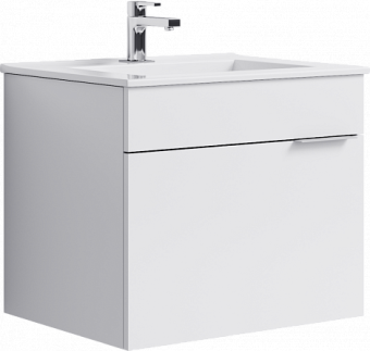 Тумба подвесная AQWELLA Brig 60 белая + рак. Quadro 60 Sanita