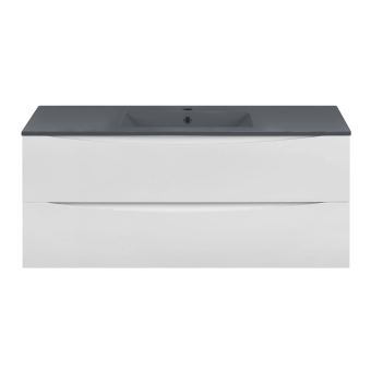 База под раковину VINCEA Mia 1200 подвесная, 2 выкатных ящика soft close, G.White