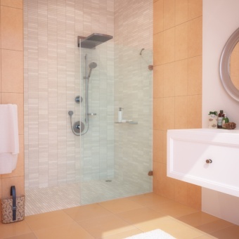 Lux Door GK-001, арт: LDGK-001 (Размер: 90х0х190 см, Стекло CLN (бесцветное) 6 мм, Ручки: CH02)
