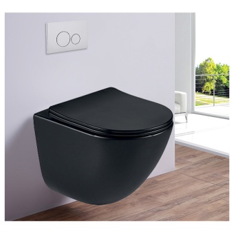 Унитаз подвесной ESBANO LOTUS чёрный матовый, в комплекте (сиденье, крепеж)
