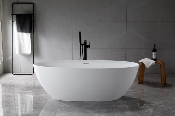 Ванна Vincea VBT-4S01MW, 1700x760x560 Solid Surface, белый матовый