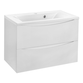 База под раковину VINCEA Mia 750 подвесная, 2 выкатных ящика soft close, G.White, VMC-2MA750GW