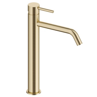 Смеситель для раковины AQUAme Siena AQM6214BG, высокий, шлифованное золото