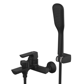 Смеситель для ванны с коротким изливом Lemark URSUS чёрный LM7214BL