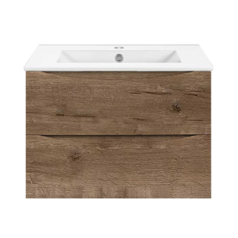 База под раковину VINCEA Mia Slim 600 подвесная, 2 выкатных ящика soft close, V.Oak