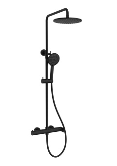 Душевая система Vincea Rondo VSFS-1R1MB с изливом, чёрный матовый