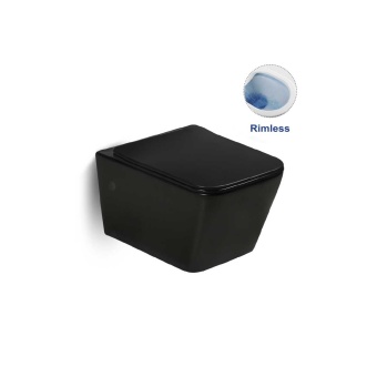 Унитаз подвесной Vincea Q-Line VT1-12MB, цвет матовый черный, с сиденьем
