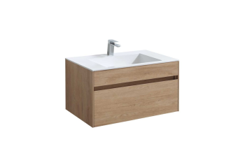 База под раковину Vincea Chiara 800 подвесная, 1 выкатной ящик soft-close, N.Oak