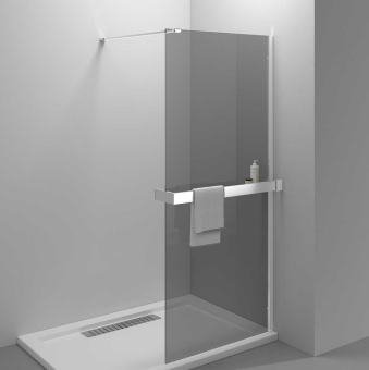 Душевая перегородка Vincea Walk-In VSG-4HR800CG тонированное + профиль VHW-4HR800B чёрный