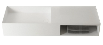 Раковина из искусственного камня Vincea VWB-6S112MW, 1200*400*200, подвесная, цвет белый матовый