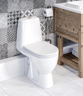 Унитаз напольный Sanita Luxe MAX Comfort, белый, сиденье микролифт, арматура Oli