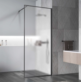 Душевая перегородка Walk-In VSW-1HP900FLGM, 900*2000, вороненая сталь, стекло рифленое