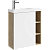Тумба подвесная AQWELLA Alba 60 левая, дуб давос/белый мат. + рак. Compact Slim 60