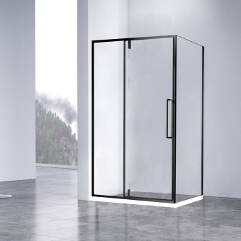 Душевой уголок Slim-N VSR-4SNP9012CLB, 1200*900, стекло прозрачное, чёрный
