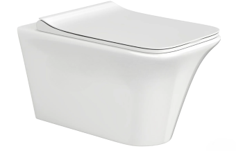 Унитаз подвесной NIVOLET ARIA PP (495*360*350) безободковый, тонкая крышка ABS с м/л. быстросъёмная