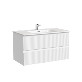 Тумба подвесная Sancos Snob R, два ящика, доводчики, 890х445х500 мм, арт. SNR90W, Bianco