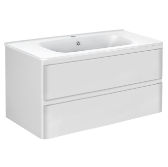 База под раковину VINCEA Vico 1000 подвесная, 2 выкатных ящика soft close, G.White VMC-2V100GW