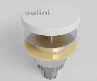 Донный клапан для ванны Salini S-Sense click-clack, белый