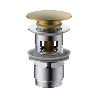 Донный клапан Vincea DPU-1B01BG, с переливом, брашированное золото