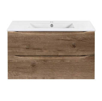 База под раковину VINCEA Mia Slim 900 подвесная, 2 выкатных ящика soft close, V.Oak