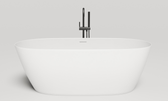 Ванна S-Stone SOFIA 1700х800х600 матовая черная/ДК черный (выпуск+сифон)