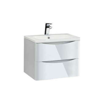 База под раковину VINCEA Roberta 600 подвесная, 2 выкатных ящика soft close, L.White