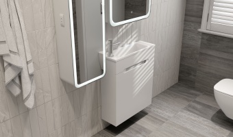 Тумба Modul 60 подвесная белая (+раковина Modul 60 Mol.08.60/W/JR)