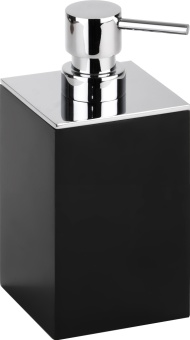 Дозатор GAMMA для жидкого мыла квадрат. отдельностоящий чёрный/хром, полирезин/нержавейка 145609310